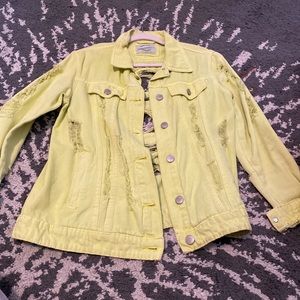 Women’s distressed jean jacket from AKIRA